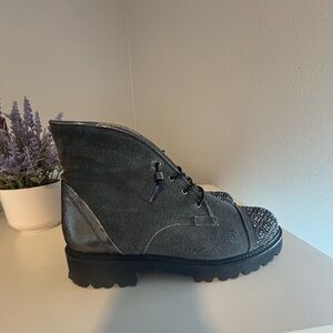 Gabor Black Ankle Boots with Glitter Accent